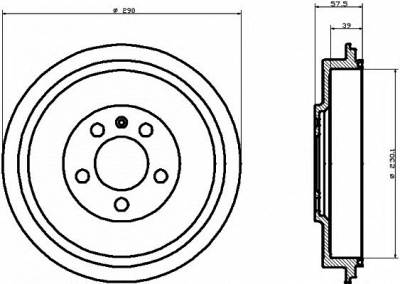 HELLA PAGID 8dt355300421 -  Тормозной барабан
